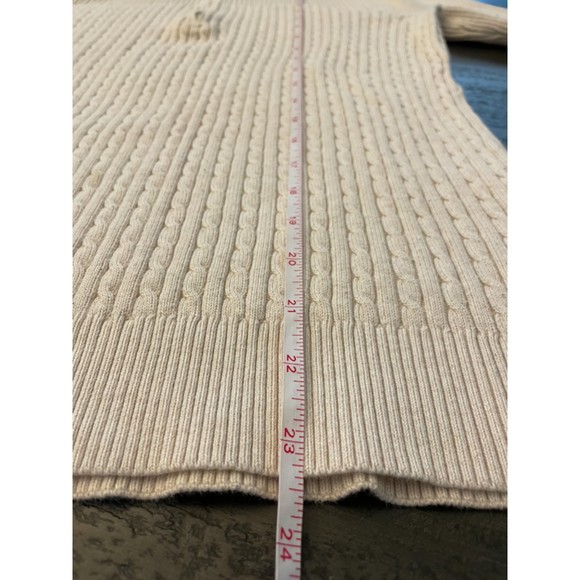 Croft & Barrow Cream High Neck Half Zip Sweater- Sz M - Picture 4 of 7